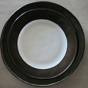 Julisha Emerson Pewter Stoneware Dinner And Salad Plate